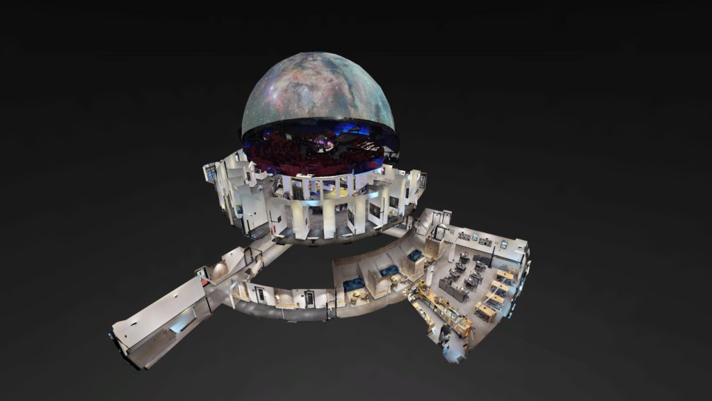 3D-Modell des Planetariums Hamburg in der Dollhouse-Ansicht