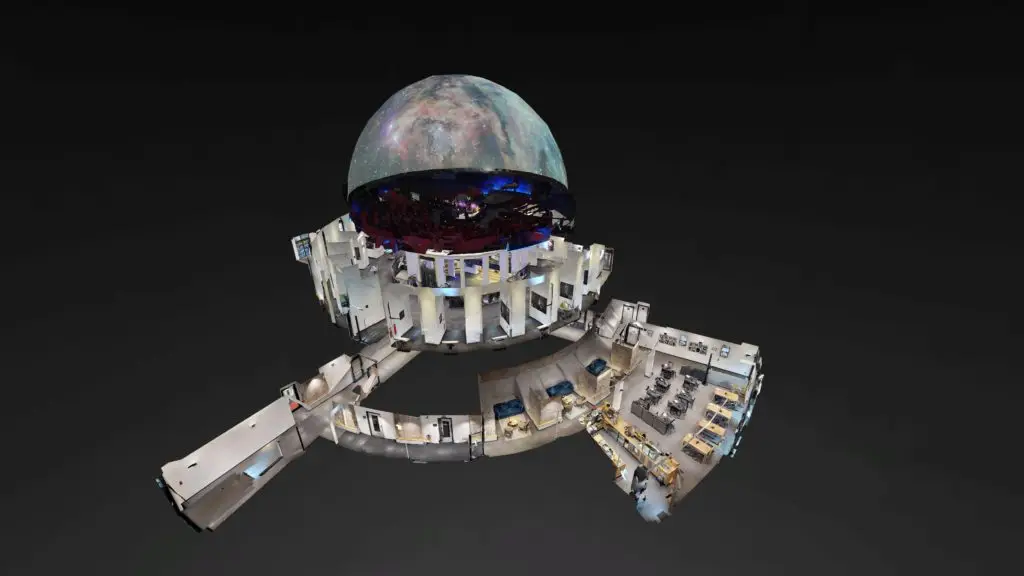 3D-Modell des Planetariums Hamburg in der Dollhouse-Ansicht