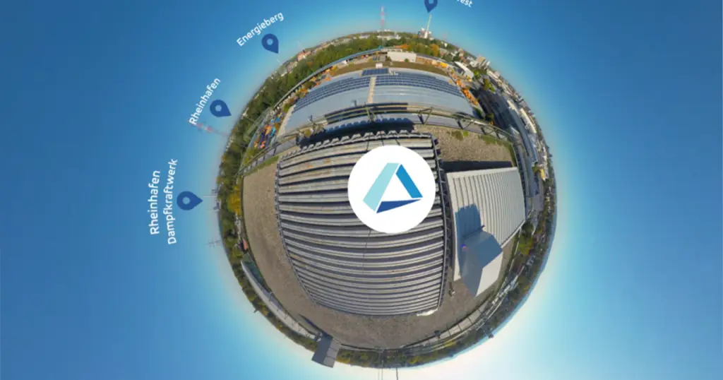 360-Grad-Aufnahme von Karlsruhe als Little-Planet-Ansicht