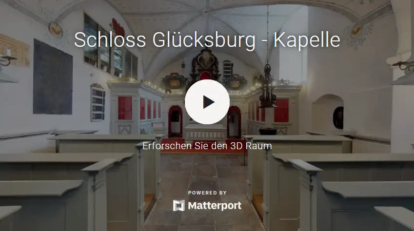 Startansicht des virtuellen Rundgangs durch die Kapelle von Schloss Glücksburg