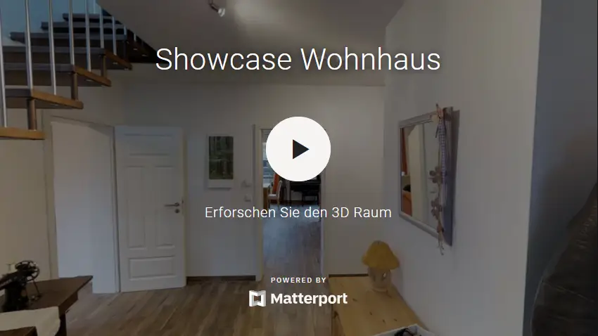 Startansicht des virtuellen Rundgangs durch ein Wohnhaus