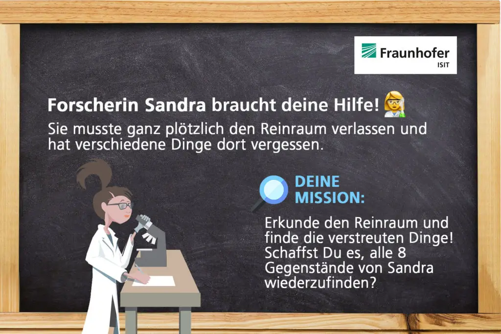 Mit Hilfe eines Suchspiels sollen Kinder spielerisch den Reinraum entdecken!