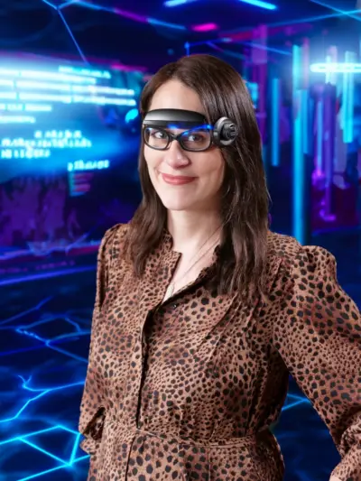 Die Datenbrille der Zukunft: Zumindest, wenn es nach der KI "Adobe Firefly" geht. Die Datenbrille der Zukunft: Zumindest, wenn es nach der KI "Adobe Firefly" geht.