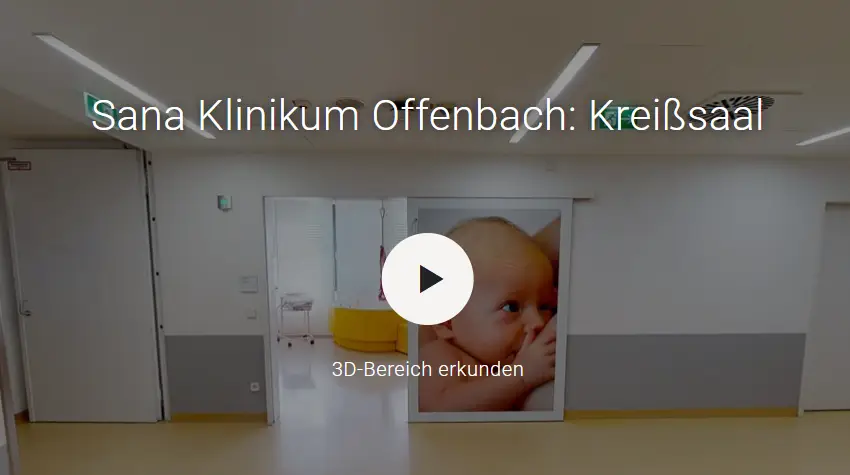 Kreißsaal des Sana Klinikums Offenbach im virtuellen Rundgang
